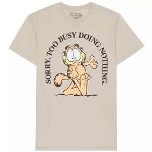 Men's Garfield "Busy Doing Nothing" Graphic Tee NEW size Large